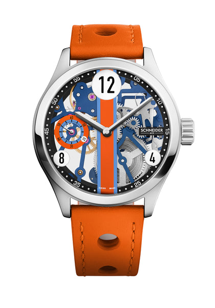 montre lemans silver orange schneider&co